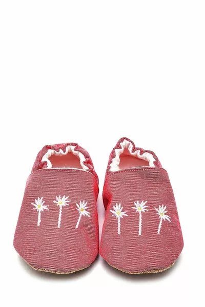 Bébé Fille Daisy Brodé Semelle Antidérapante 