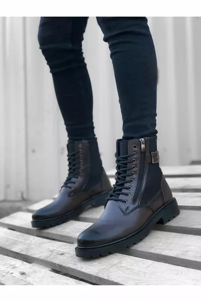  Боковая пряжка на молнии Коричневые Мужские Спортивные Классические Почтовые Ботинки