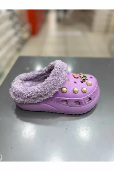 Woolen Stone Children's Closed House Slippers