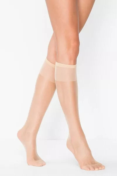 Женские колготки с матовой текстурой, тонкие, до колена, светло-бежевого цвета,  ден, комплект из 6 штук ()
