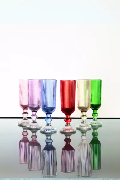 Органическая краска 6 цветов Кристальный стакан на ножке для кофе, воды и напитков