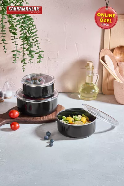 Set di 3 Contenitori in Smalto