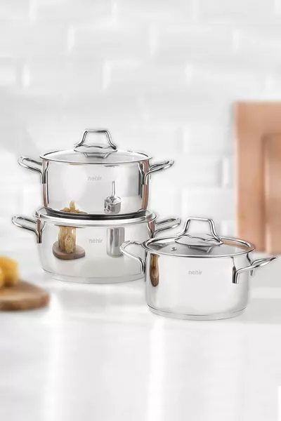 Silver Klassieke 6-delige Stalen Diepe Pan Set