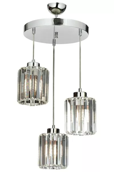 Dolunay Triple  Crystal Pendant Chandelier