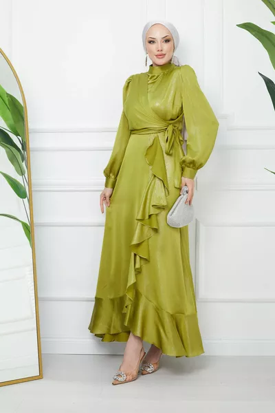 النفط الأخضر التعادل الجبهة مفصلة الساتان مساء اللباس