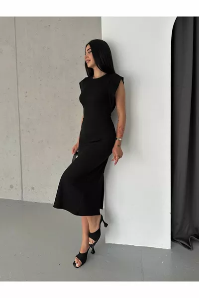 فستان سهرة قطن أسود