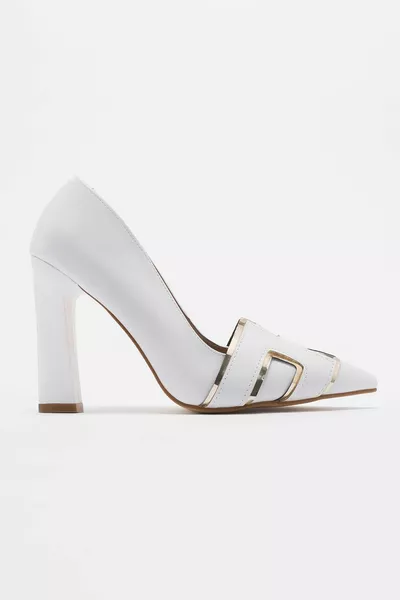 Women's stiletto WHITE SKIN GOLD