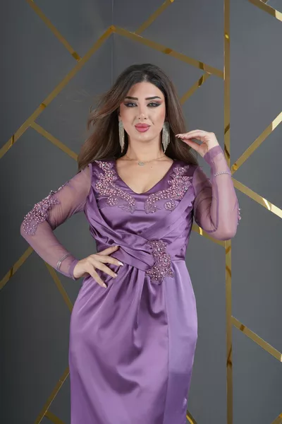 الساتان تصميم جبر الحجر التبعي الخامس منخفضة قطع شق فستان طويل مساء اللباس