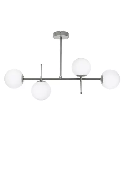 Cello Moderne Luxe Ontwerp Grijze Kleur Witte Glazen Plafond Boven Eettafel - woonkamer 4-Lichts Kroonluchter