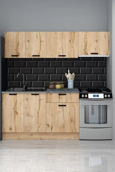 Tino  Cm Kitchen Cabinet, Modern Kitchen Unit, Ready Kitchen Cabinet [ Including Countertop + Steel Sink ]