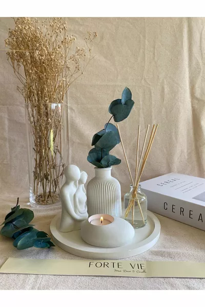 Декоративная скандинавская ваза, обнимающаяся пара, аромат для комнаты, свеча-кушон, круглый поднос, набор из 5 предметов