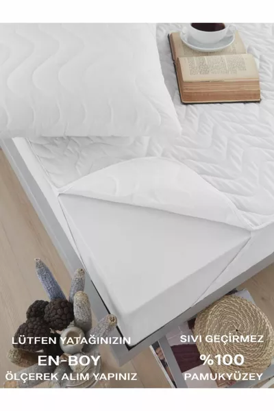 Капитонирана бяла протекторна калъфка за легло, подходяща за единични и двойни легла, водоустойчива и не предизвиква потене