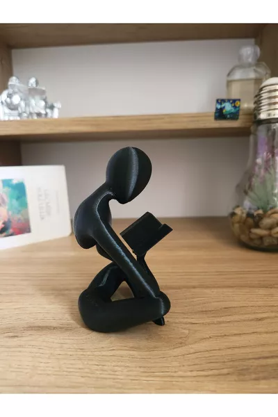 Figurine de style scandinave lisant un livre, décoration, sculpture 3D Altindals.