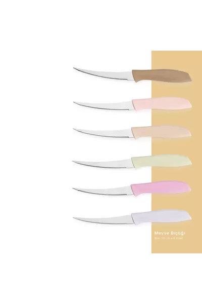 Quick Chef Fruit Knife Set 6 Pieces - Assorted