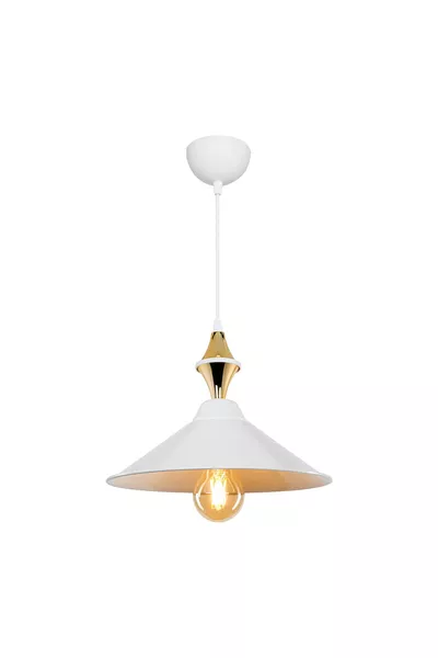 Maya Karo White/Gold Single Dining Room Living Room Chandelier for Kitchen