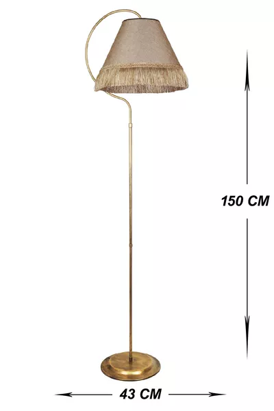 Осветително тяло лампион Чизе черно жълто патиниран абажур кафяво капачку жълти пискюли