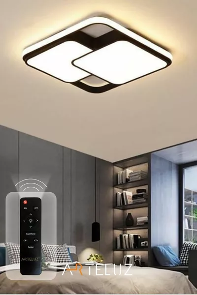 Современная люстра-плафон двойная квадратная модель (CM)