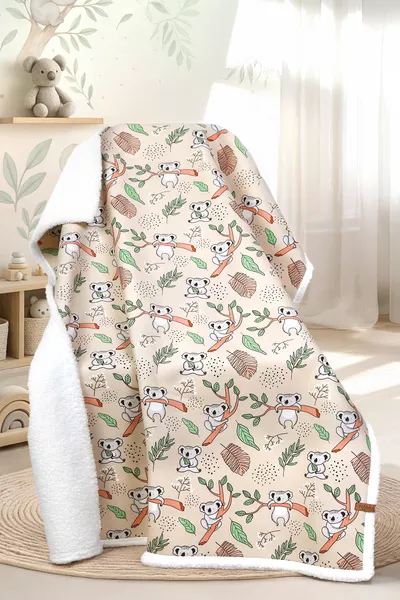 Fluffy Baby Blanket  cm Koala Swaddle Stroller Double-Sided Sheep Wool Blanket 