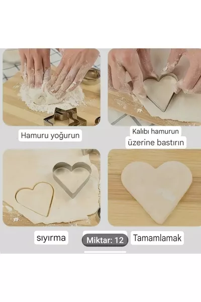 -piece stainless steel cookie, biscuit, and cake cutter set