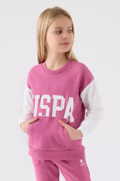 طقم رياضي للبنات باللون الوردي