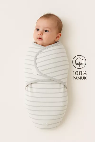 % Baumwollwickeltuch für Babys 0-4 Monate, Klettverschluss, weiches Jerseygewebe, atmungsaktiver Stoff