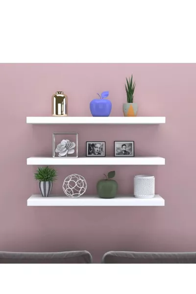 3-plank verborgen gemonteerde zwevende plank witte plank. Productafmetingen: 3 stuks *.