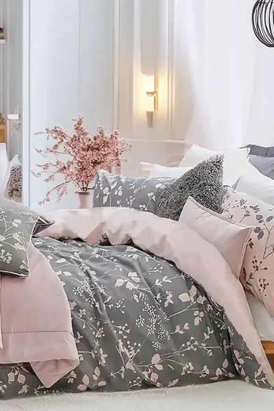 Dubbelzijdig Dubbeldekbedset met Elastisch Hoeslaken voor Tweepersoonsbed