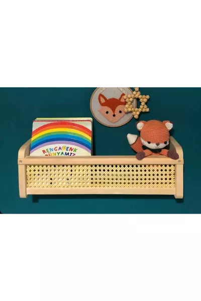 Houten Hazeran Wandplank Kinderkamer Montessori Boekenplank Bruin Scandinavisch (1 STUK)