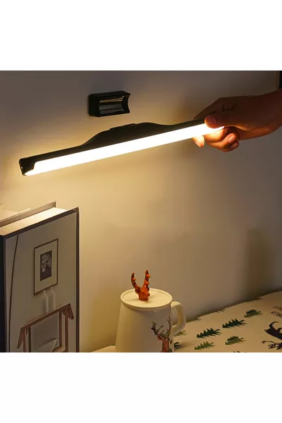 Siyah Kasa - 3 Renk Şarjlı - Kolay Taşınabilir - Mıknatıslı Led Işık -kademeli Kablosuz