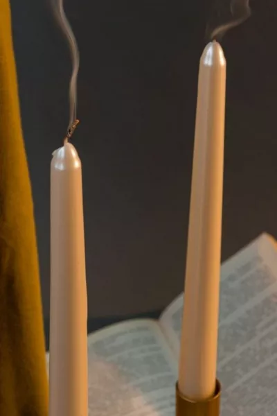 Super 'lu Bougeoir Bougie Brillante Bougie Corps Métallique Revêtement Longue Baguette Bougie Conique