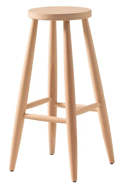 Cosmetic Shop Wooden Round Bar Stool Chair