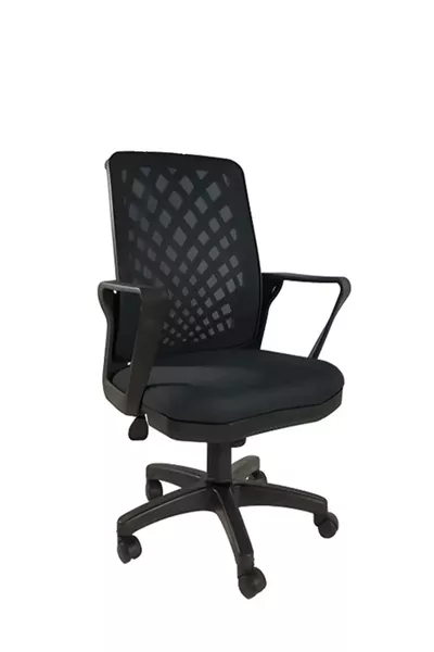 Sedia da ufficio per computer con rete Petek, nera