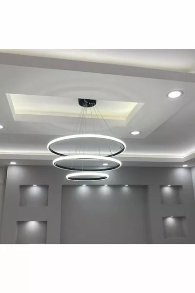 Plafonnier LED LEVENT pour public, noir anthracite, gris, blanc, lumineux, pour salon, salle de séjour