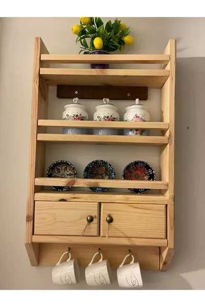 Wooden Spice Rack Kitchen Shelf Spice Shelf