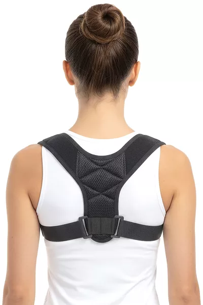 Corset de Maintien Droit Corset Dorsal Correcteur de Posture Médical Ceinture Lombaire Préventive Corset de Maintien Droit Unisexe Noir
