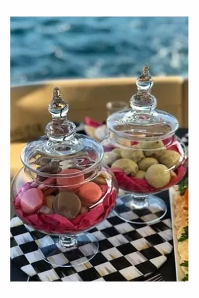 Blown Glass Cloche Candy Dish, Dragee Dish, Cookie Jar