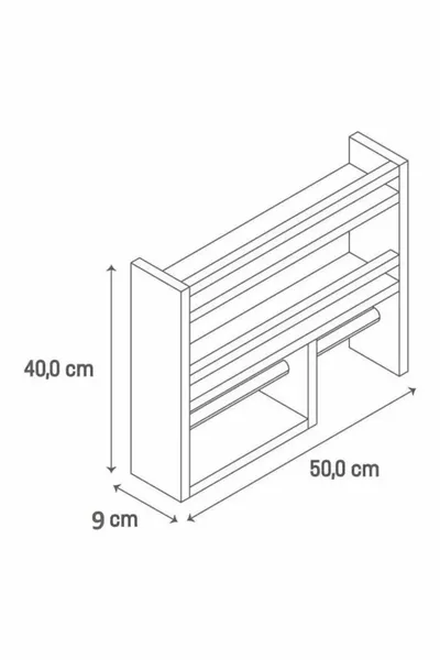 Spice Rack and Glass Holder Multipurpose Kitchen Shelf Wooden-Natural