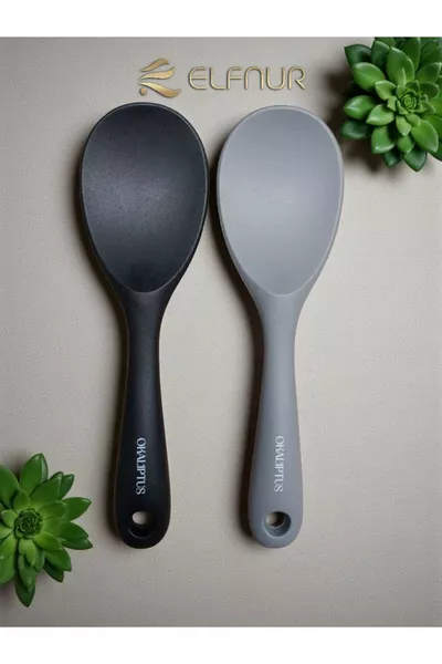 (2 Cucchiai di Riso in Silicone a Punte Ultra Dure, Resistenti ad Alte Temperature, Antiaderenti e Ignifughi, Cm