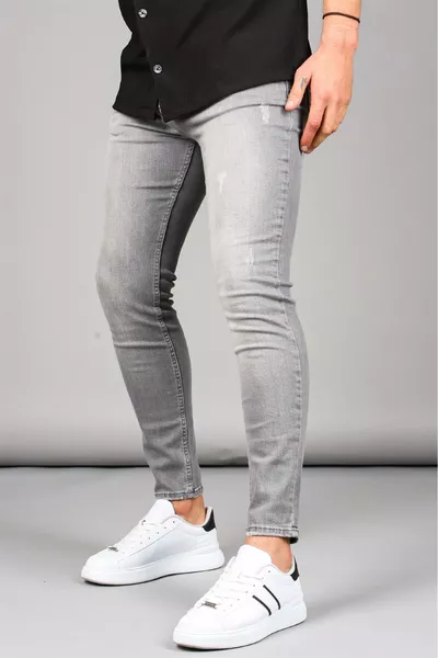 Super Skinny Fit Rauchgraue Jeans 