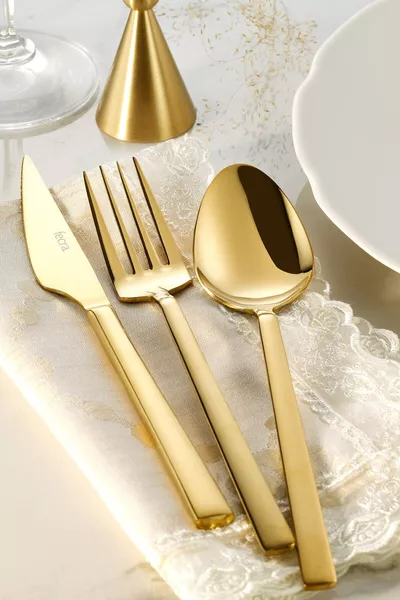 Set di posate Doğa Gold forchetta, cucchiaio, coltello pezzo