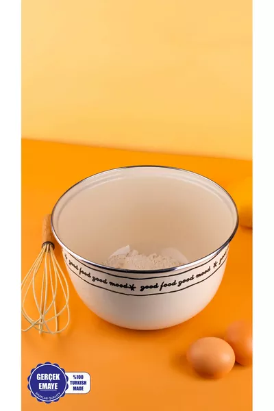 Mood Enamel Mixing and Salad Bowl 4 cm 4 Liters (CAN ALSO BE USED ON THE STOVE)