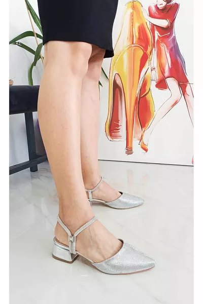 Silver Silvery Heeled Women's Evening Dresses