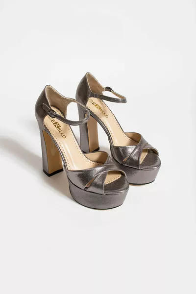 عالية الكعب منصة لينة مبطن أنثراسايت فساتين السهرة