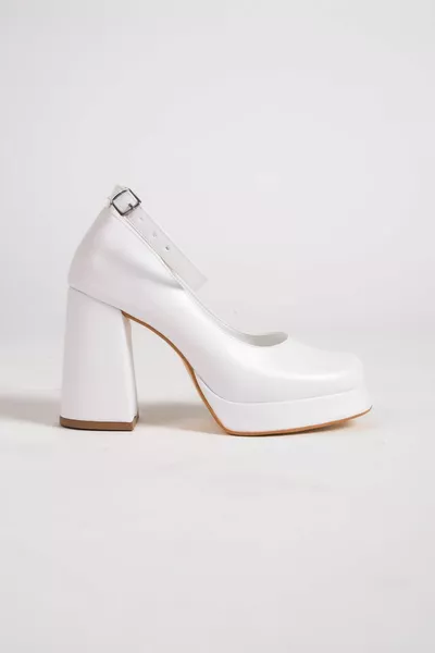 Женские галстуки на щиколотке Белые свадебные туфли на платформе на каблуке Свадебное платье