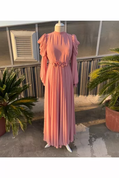 Abito da sera Hijab in tinta unita da donna