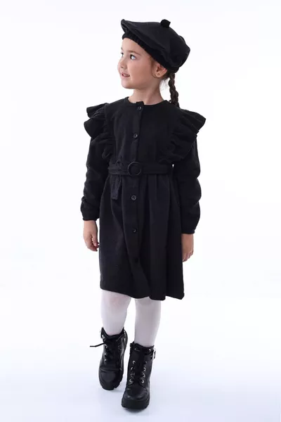 Children's Girls' Dress with Cute Patterns and Winter-Ready Wool Fabric - Please Choose According to Size Chart