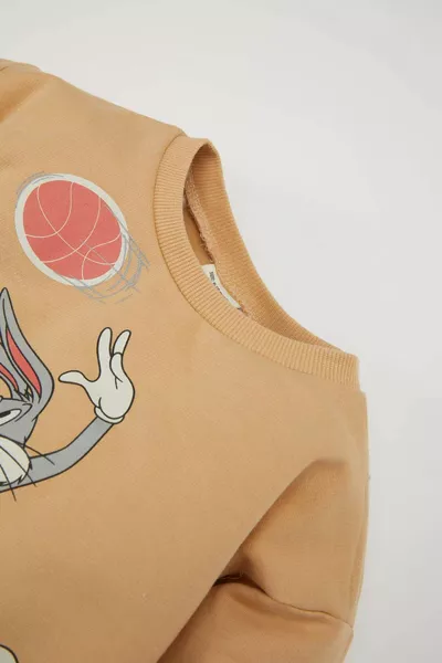 Sweatshirt pour bébé garçon Space Jam à col vélo, intérieur en tissu doux peluche AU