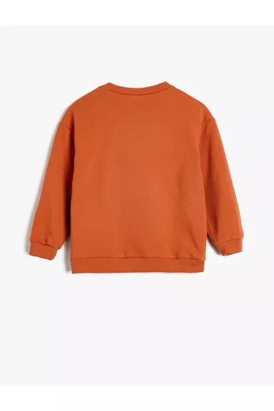 Sweat-shirt imprimé tigre à manches longues col rond en molleton