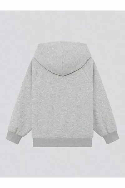 Хлопковая детская кофта с застежкой-молнией и рисунком лица - серый, с принтом, для девочек и мальчиков, зимняя с капюшоном