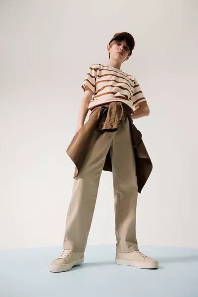 بنطلون جاباردين قياسي الساق للأطفال الأولاد SP